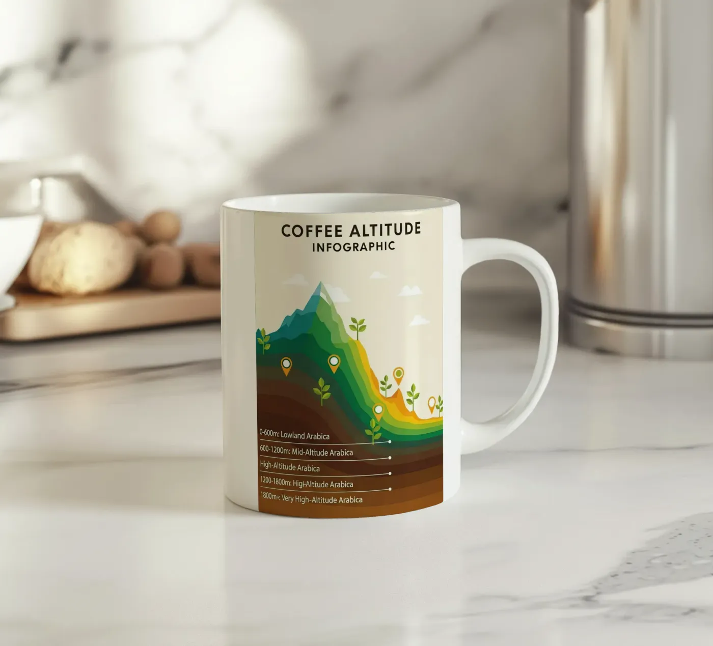 coffee altitude infographic keramische mok van LIFESTYLE OBJECTS