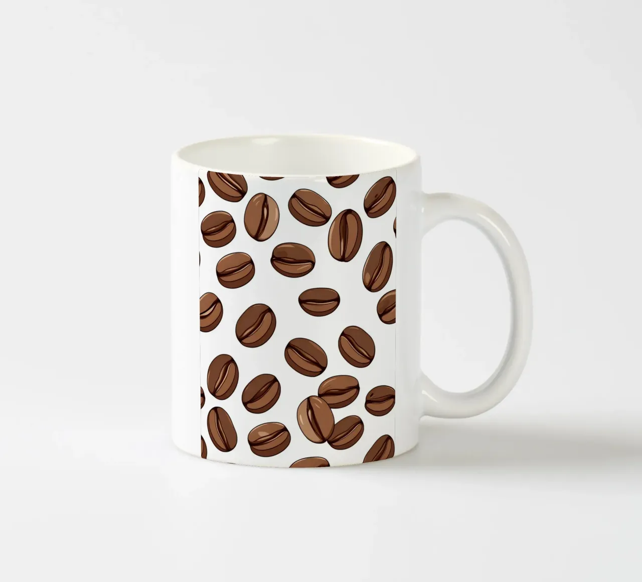 Coffee beans pattern ceramic mug by LIFESTYLE OBJECTS