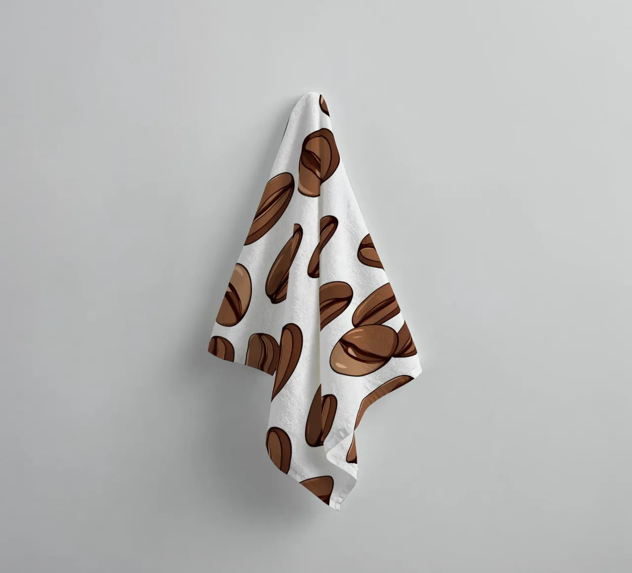 Coffee beans pattern towel by LIFESTYLE OBJECTS