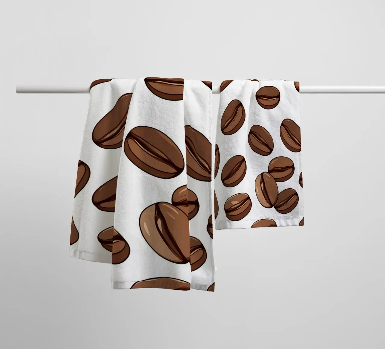 Coffee beans pattern towel by LIFESTYLE OBJECTS