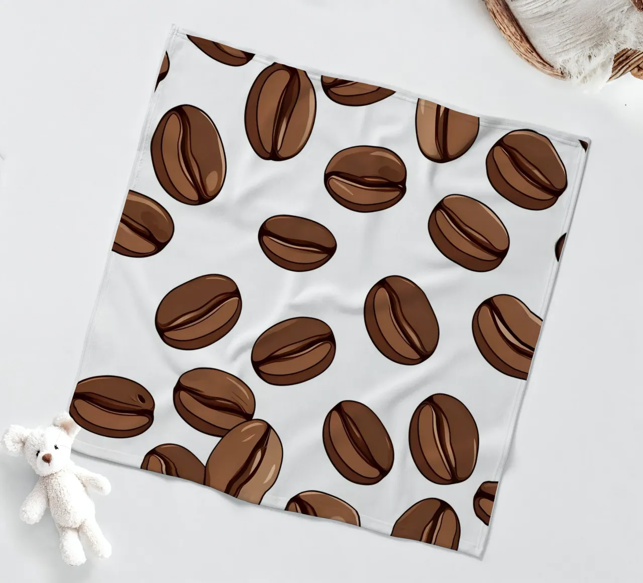 Coffee beans pattern fleece blanket by LIFESTYLE OBJECTS