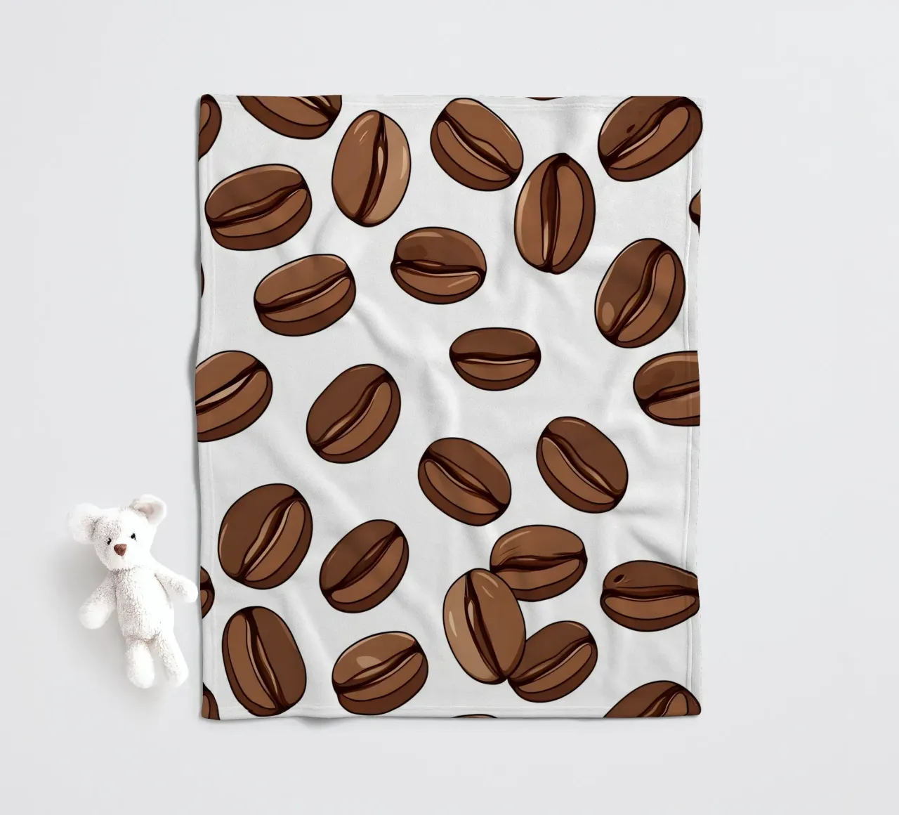 Coffee beans pattern fleece blanket by LIFESTYLE OBJECTS