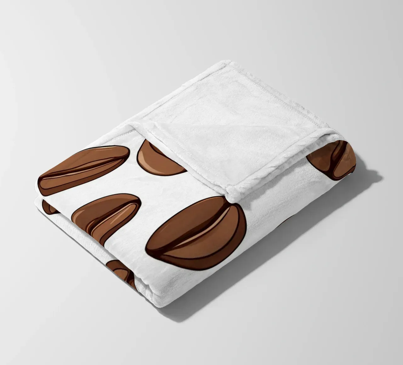 Coffee beans pattern fleece blanket by LIFESTYLE OBJECTS