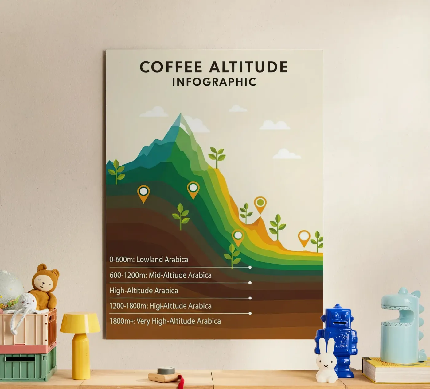 coffee altitude infographic forex plate by LIFESTYLE OBJECTS