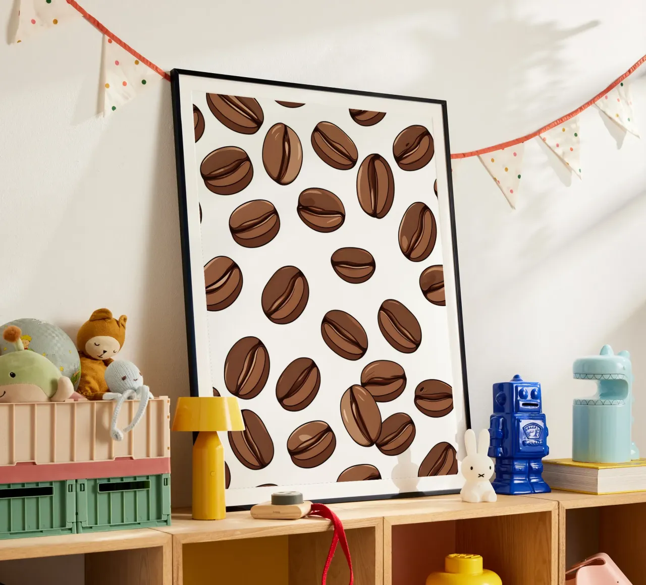 Coffee beans pattern poster by LIFESTYLE OBJECTS