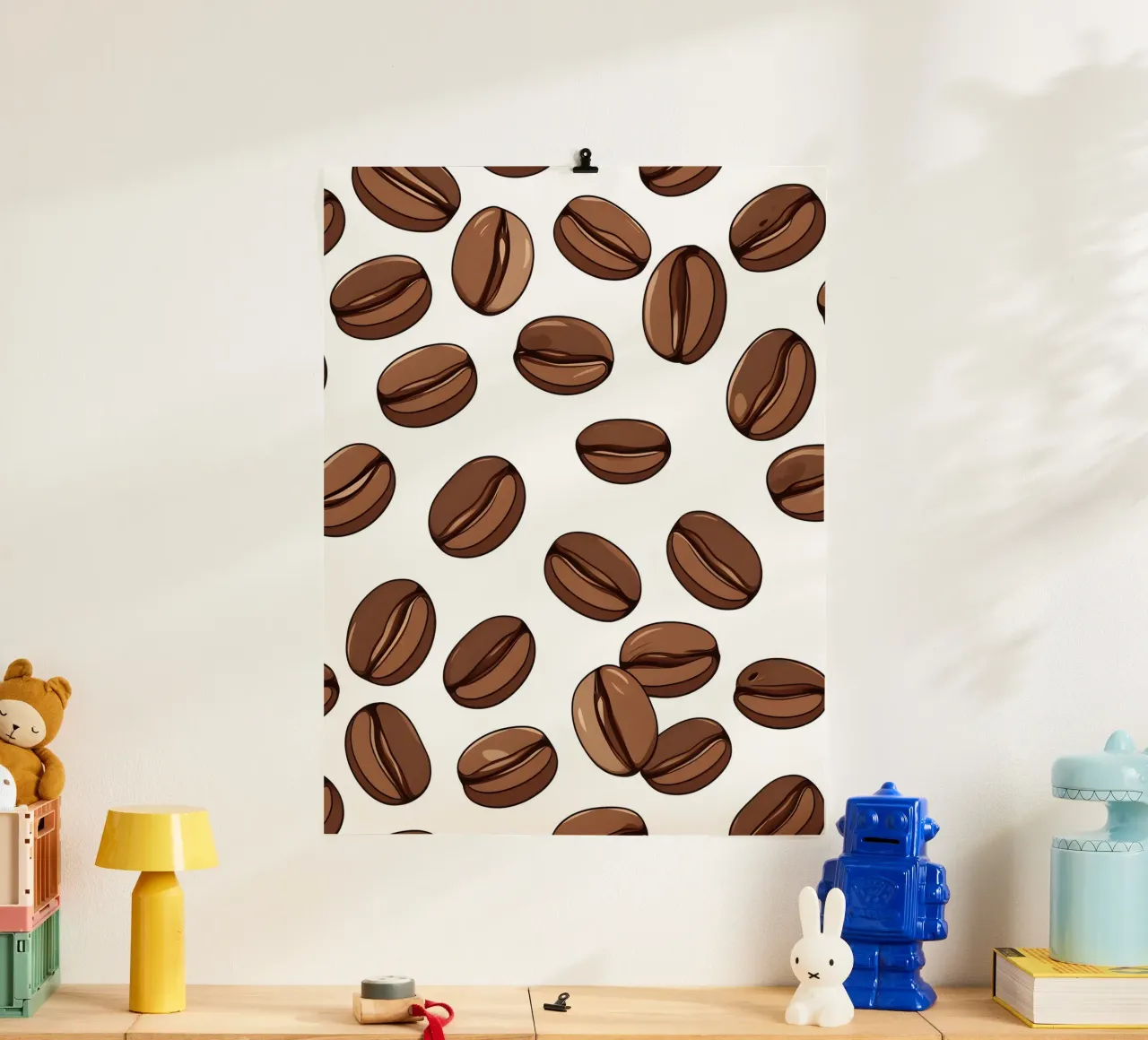 Coffee beans pattern poster by LIFESTYLE OBJECTS