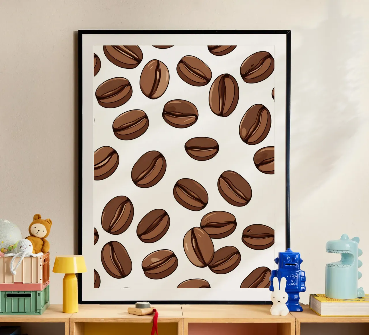 Coffee beans pattern poster by LIFESTYLE OBJECTS