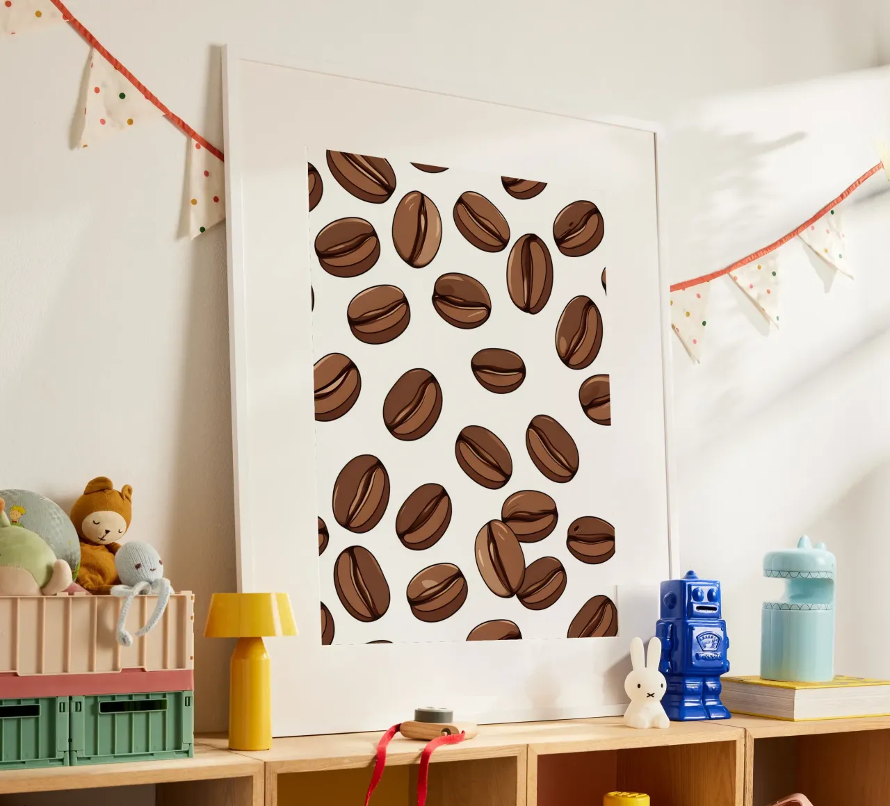 Coffee beans pattern poster by LIFESTYLE OBJECTS