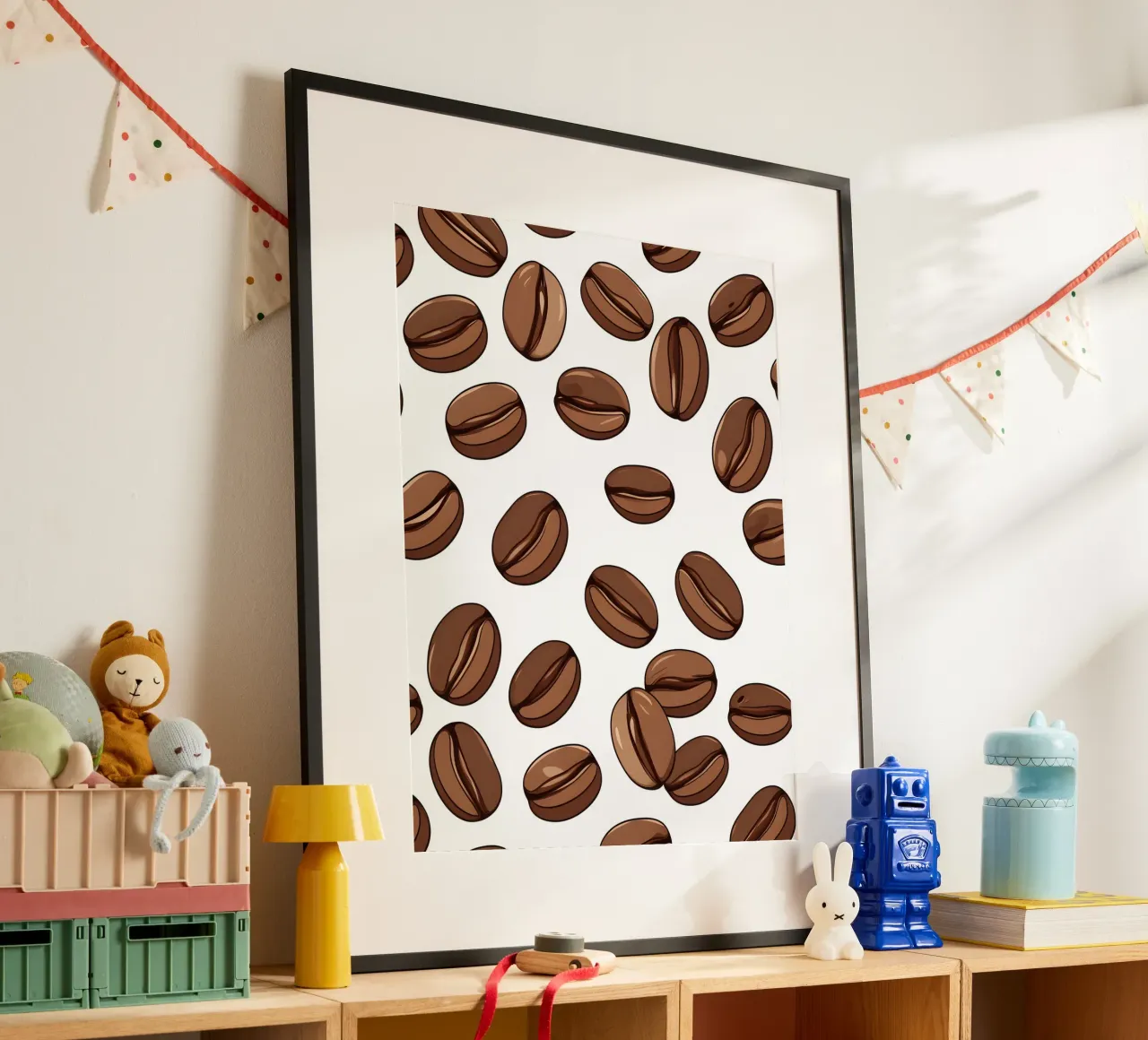 Coffee beans pattern poster by LIFESTYLE OBJECTS