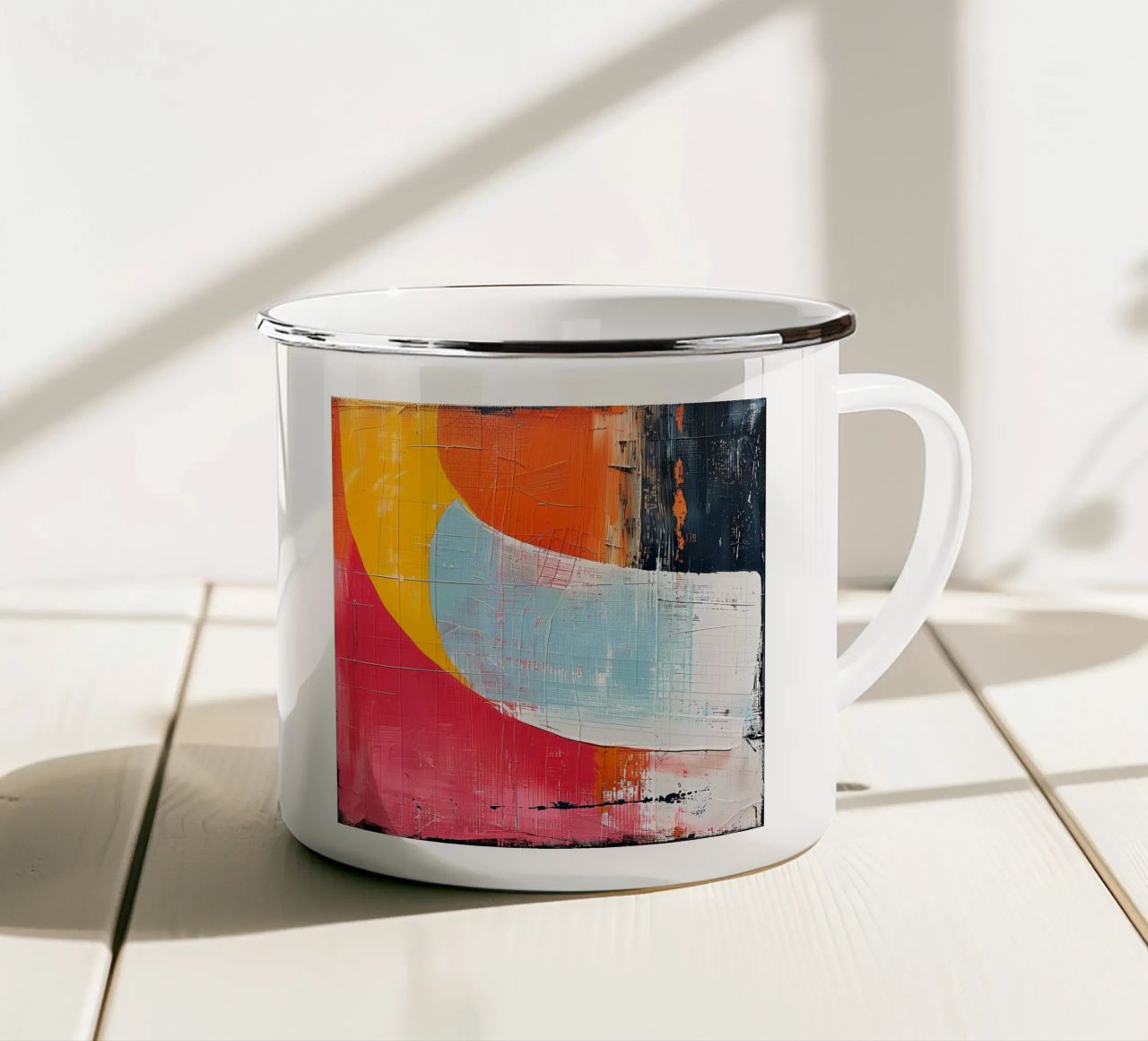 Rosso boho astratto tazza in smalto da LaylaOzHome