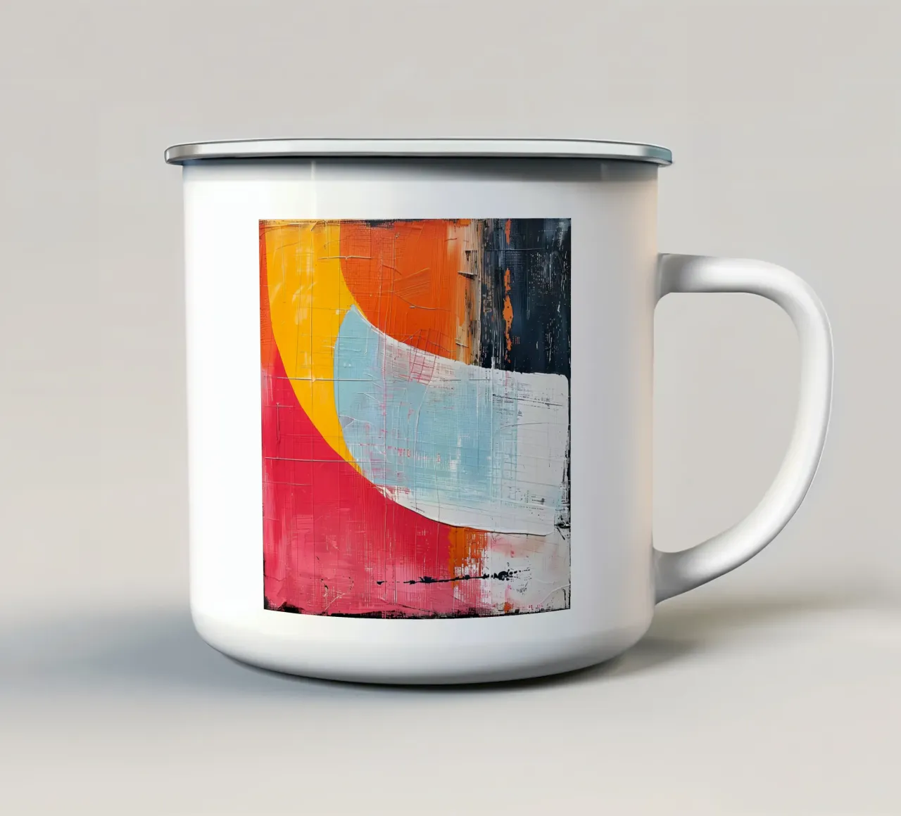 Abstract boho rood emaille mok van LaylaOzHome