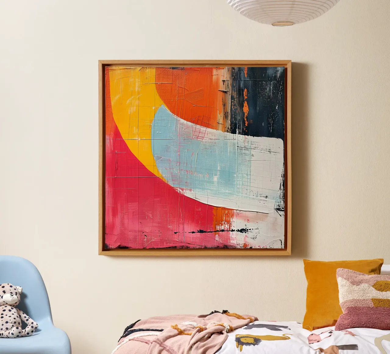 Abstract boho rood canvas met Baklijst van LaylaOzHome