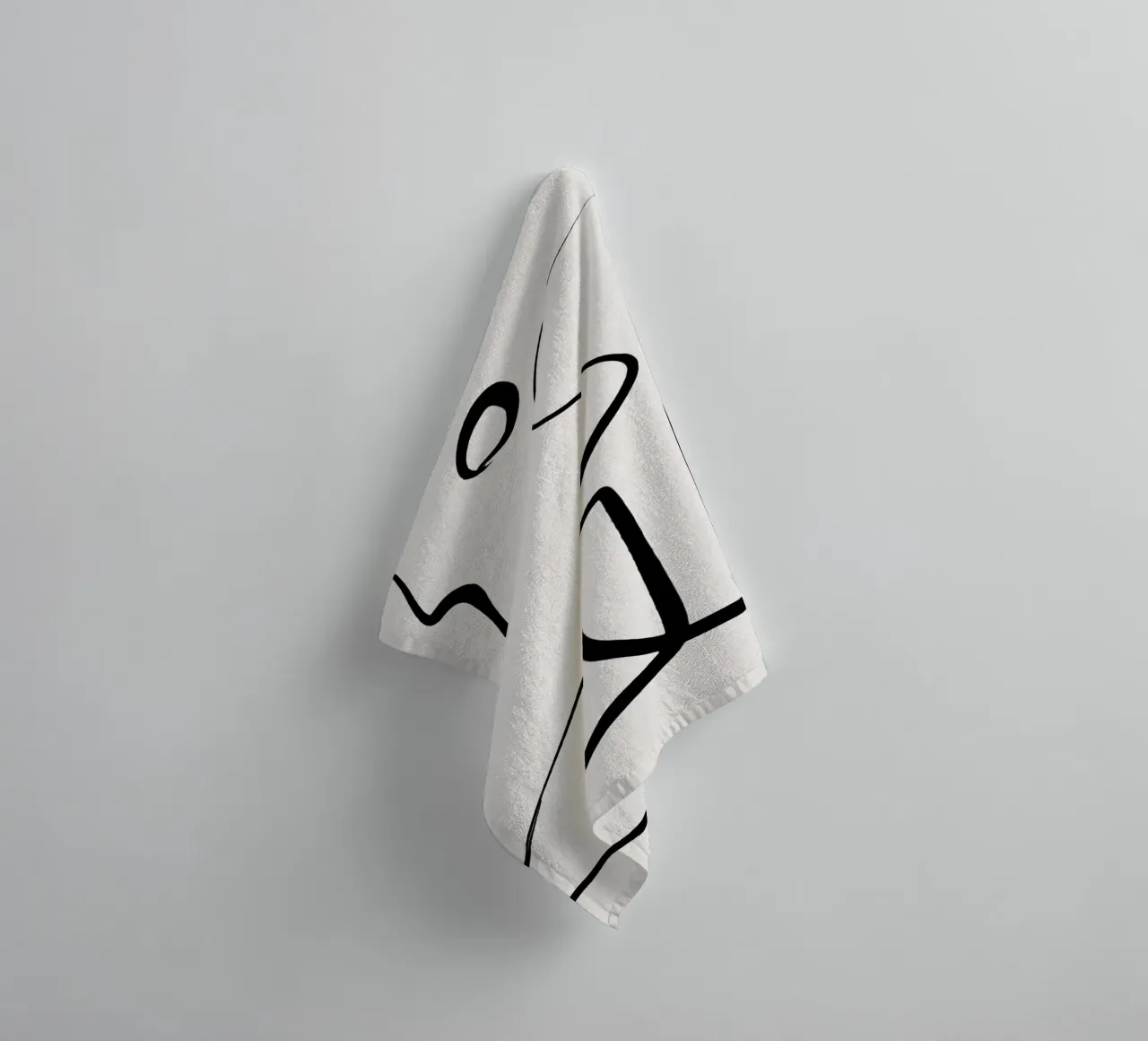 Ink line art abstract 03 towel by Little Dean