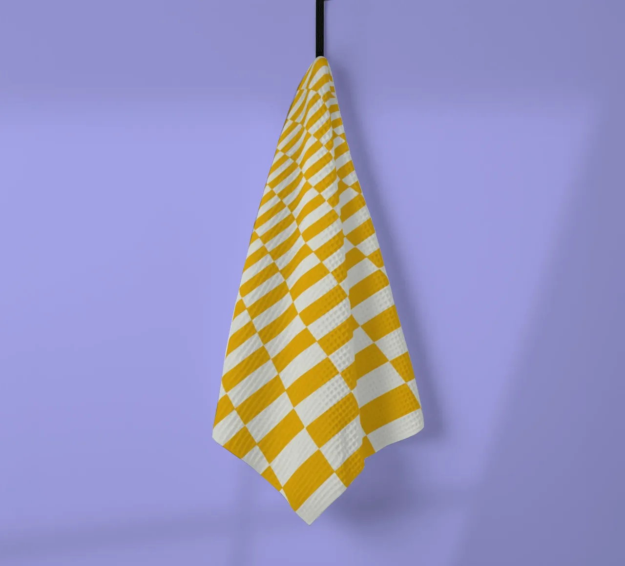 Le damier jaune en perspective torchon de Little Dean