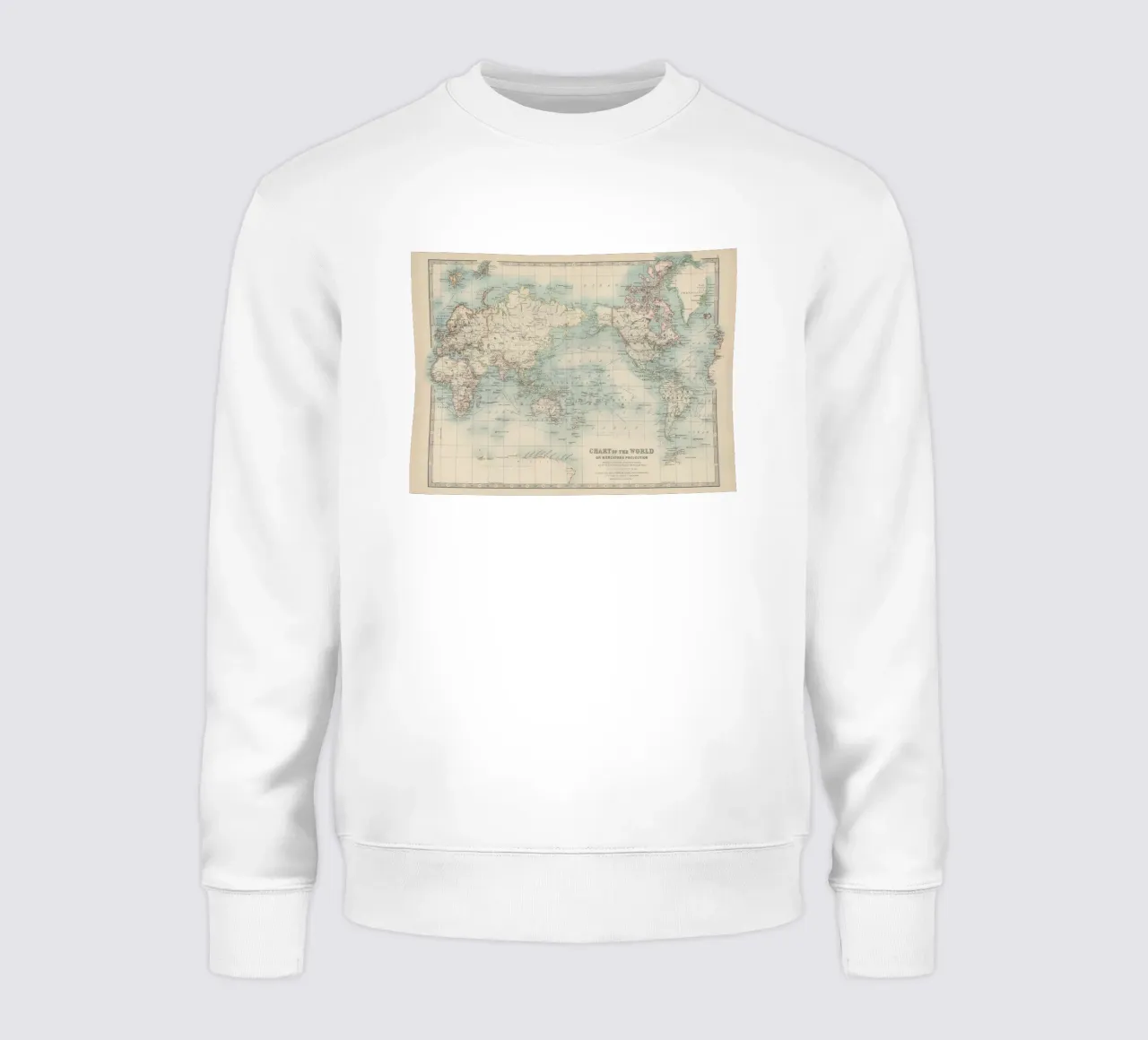 Mappa del mondo del XIX secolo felpa da Lyndamaps