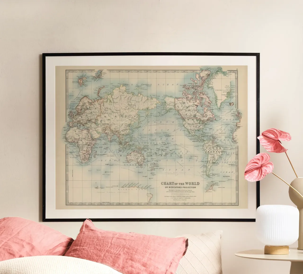 Mappa del mondo del XIX secolo poster da Lyndamaps