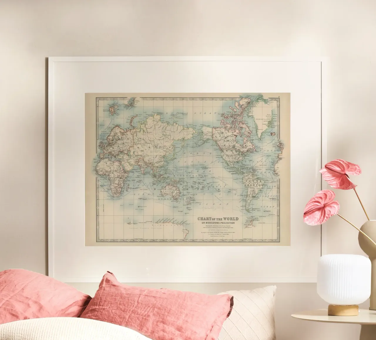 Mappa del mondo del XIX secolo poster da Lyndamaps