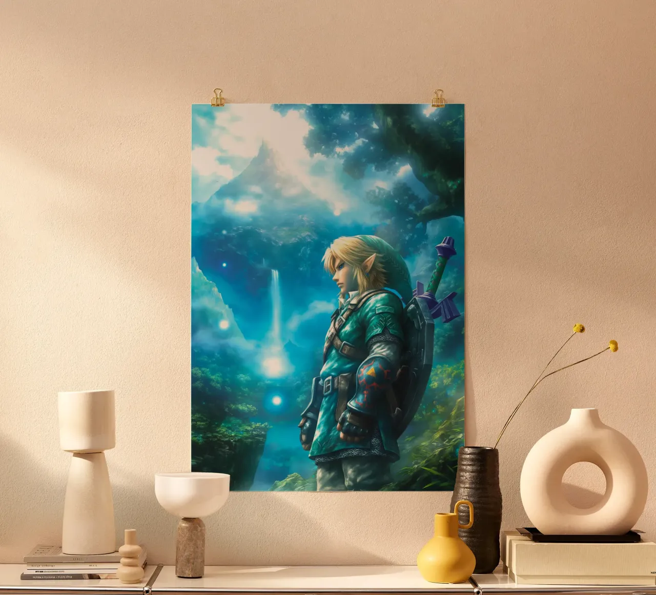 Link La leggenda di Zelda Videogioco poster con telaio in alluminio da Fleur de Lys