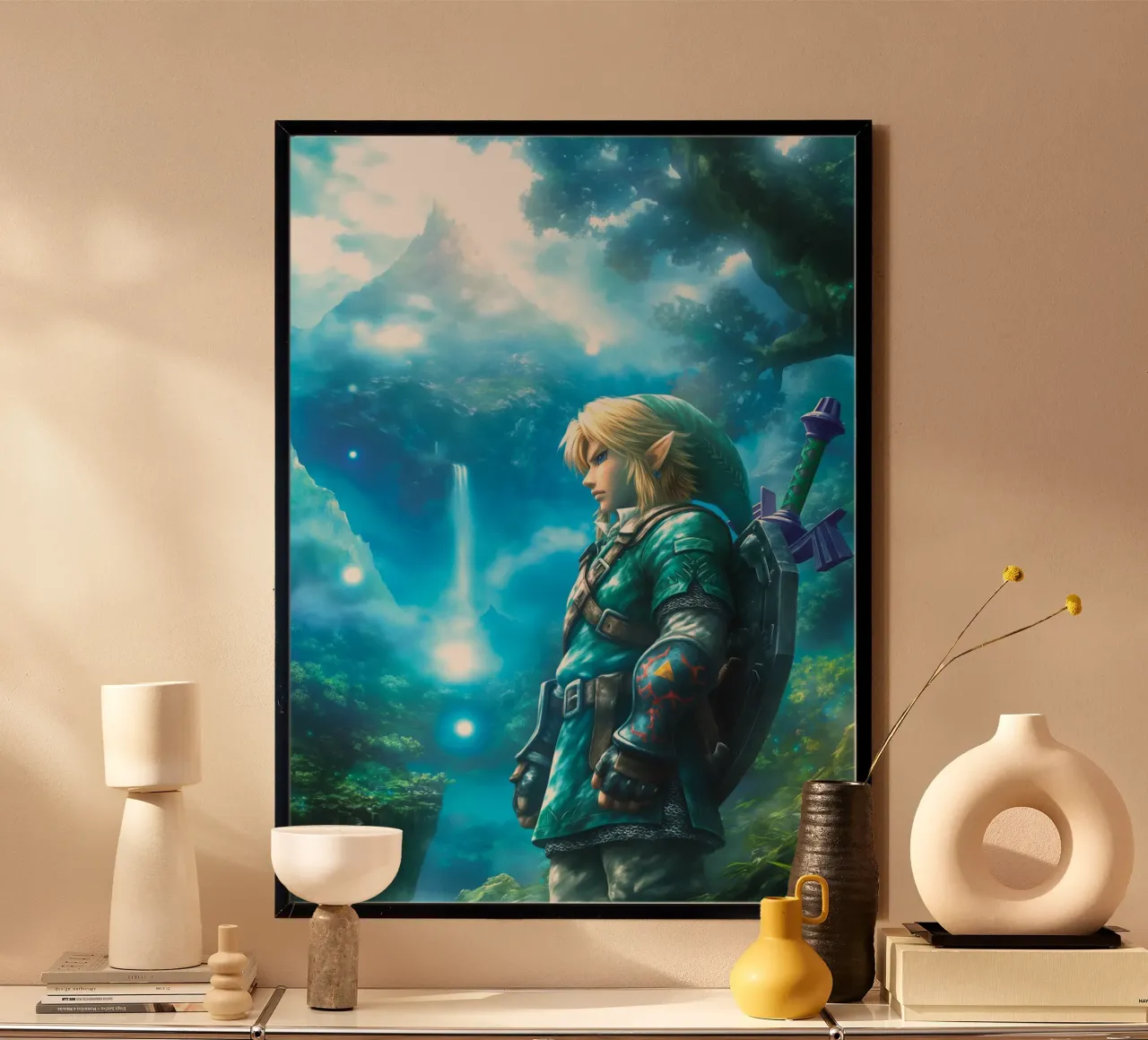 Link La leggenda di Zelda Videogioco poster con telaio in alluminio da Fleur de Lys