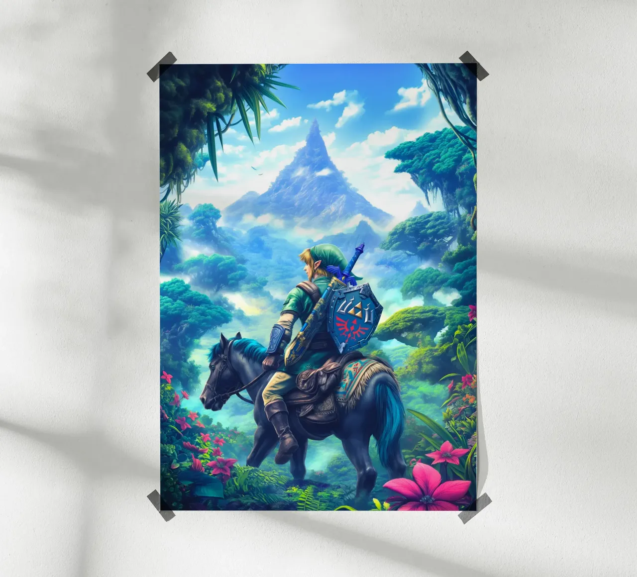 Link La leggenda di Zelda Videogioco poster con telaio in alluminio da Fleur de Lys