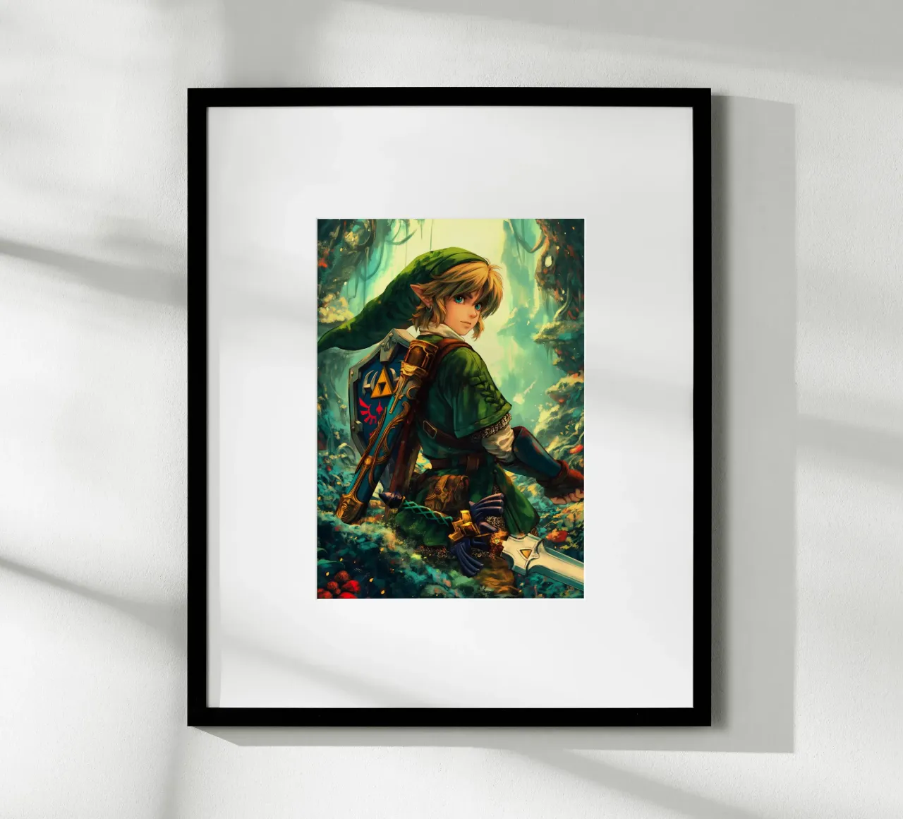 Link La leggenda di Zelda Videogioco poster con telaio in alluminio da Fleur de Lys