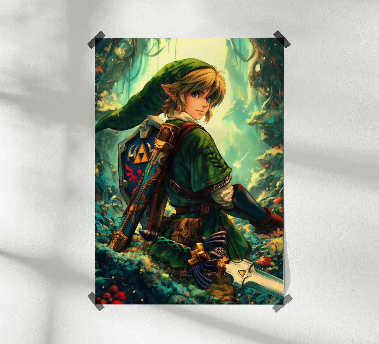 Link La leggenda di Zelda Videogioco poster con telaio in alluminio da Fleur de Lys