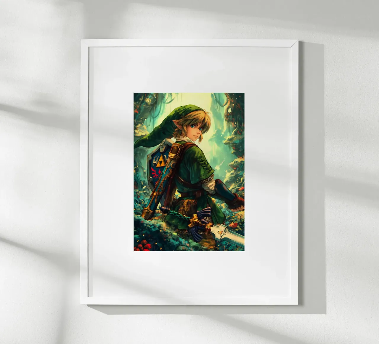 Link La leggenda di Zelda Videogioco poster con telaio in alluminio da Fleur de Lys