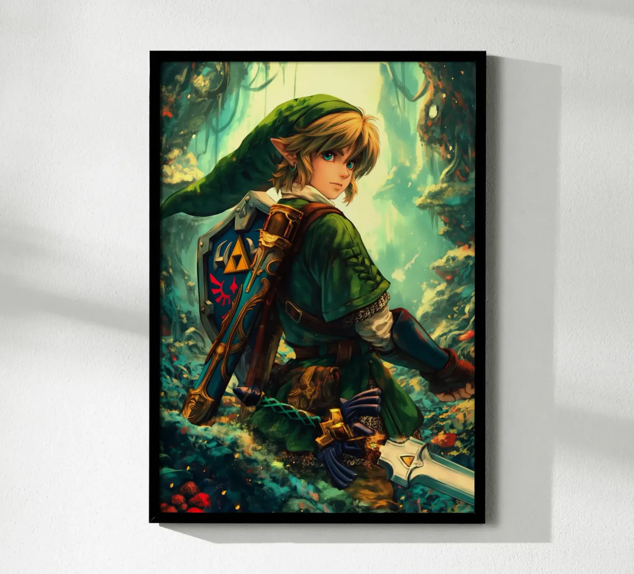 Link La leggenda di Zelda Videogioco poster con telaio in alluminio da Fleur de Lys