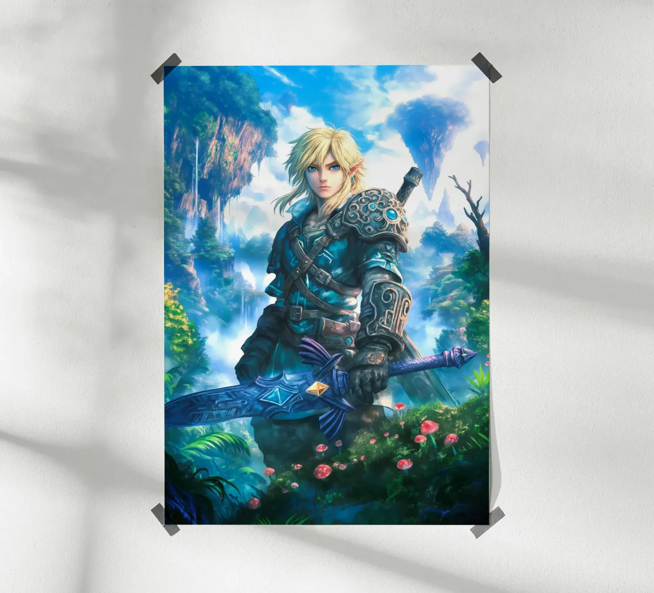 Link La leggenda di Zelda Videogioco poster con telaio in alluminio da Fleur de Lys