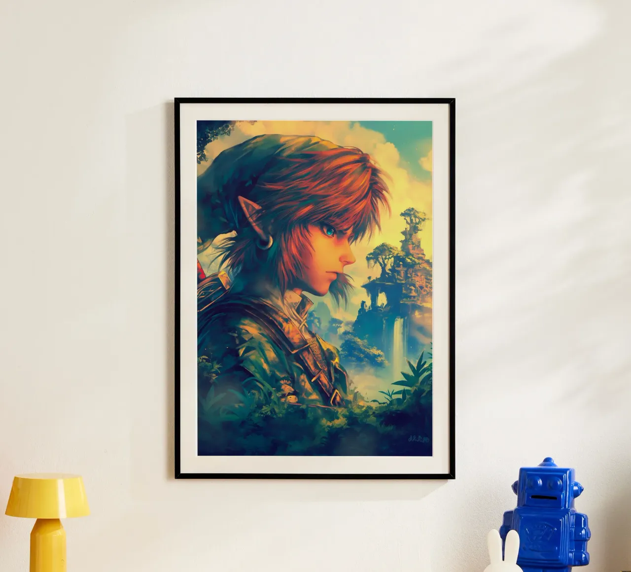Link La leggenda di Zelda Videogioco poster con telaio in alluminio da Fleur de Lys