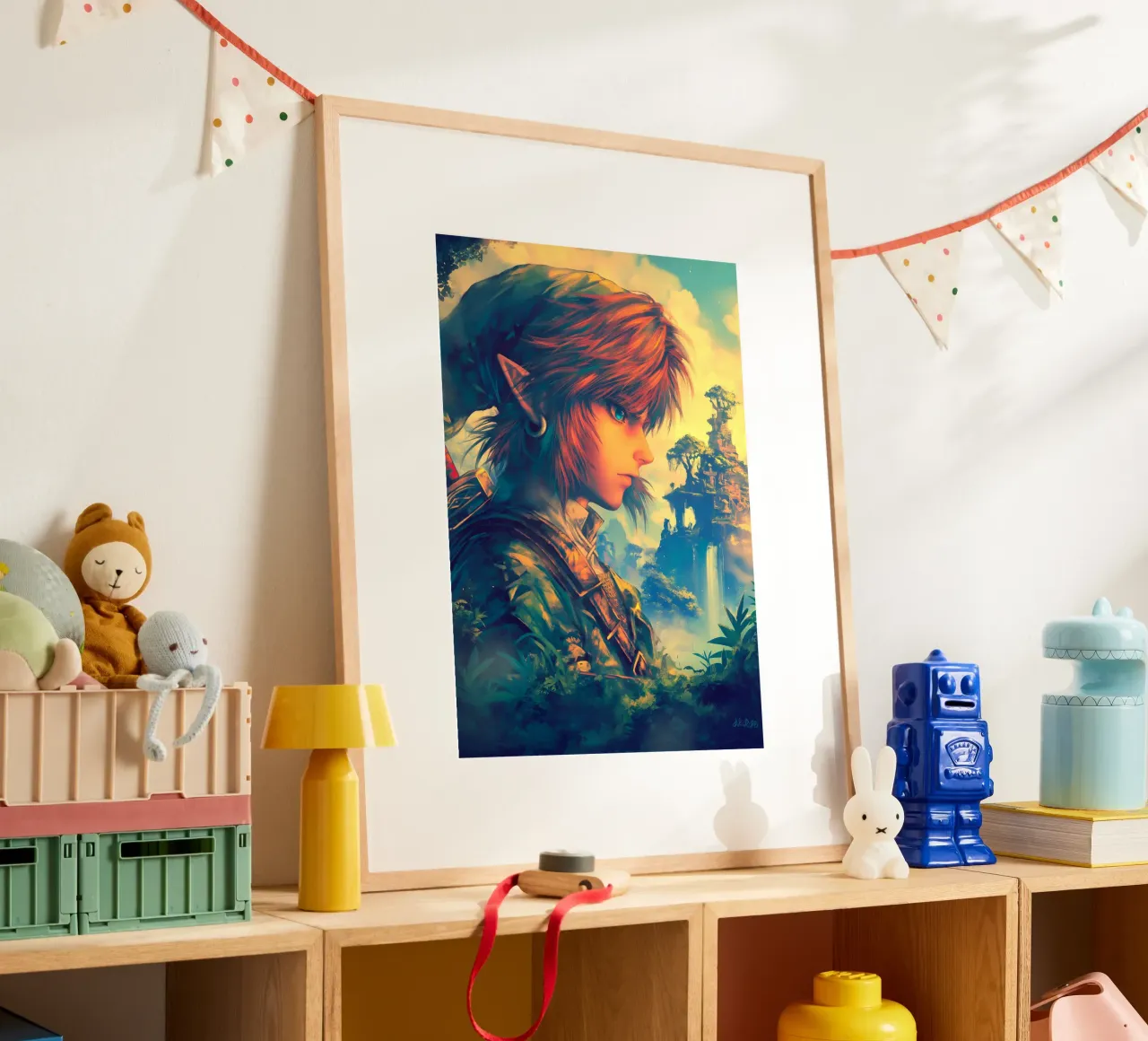 Link La leggenda di Zelda Videogioco poster con telaio in alluminio da Fleur de Lys