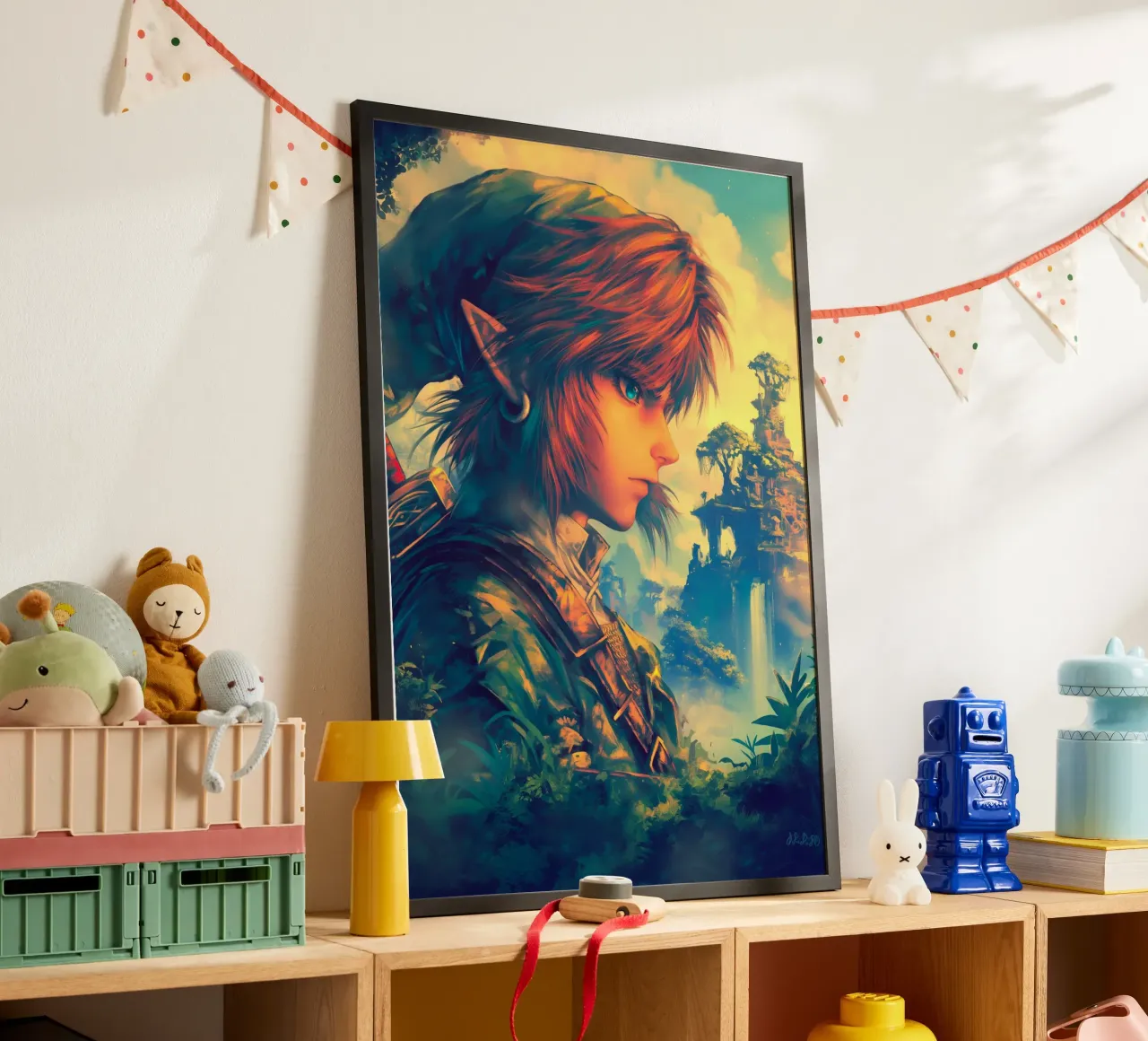 Link La leggenda di Zelda Videogioco poster con telaio in alluminio da Fleur de Lys
