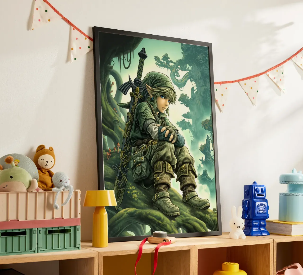 Link La leggenda di Zelda Videogioco poster con telaio in alluminio da Fleur de Lys