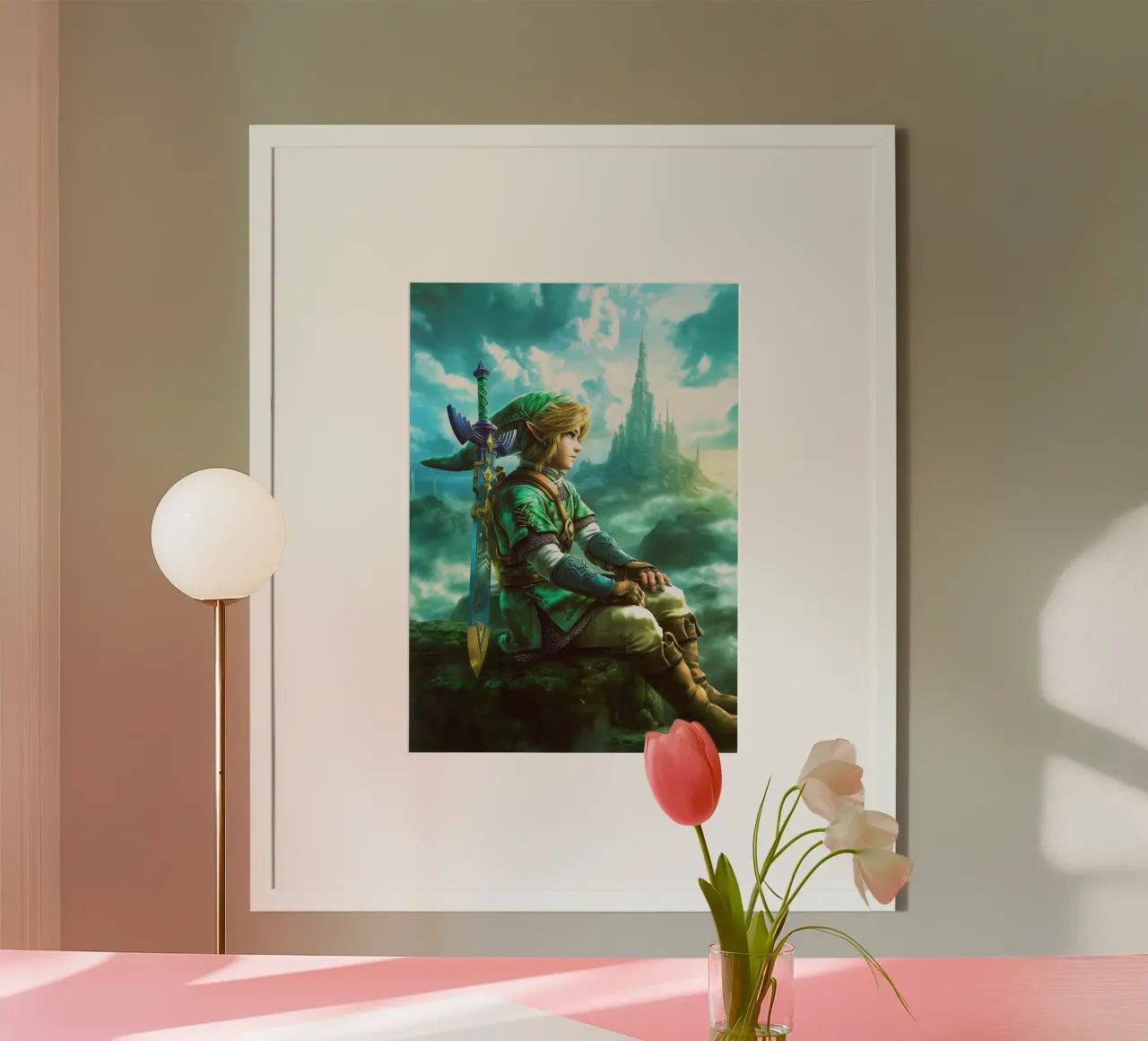 Link La leggenda di Zelda Videogioco poster con telaio in alluminio da Fleur de Lys