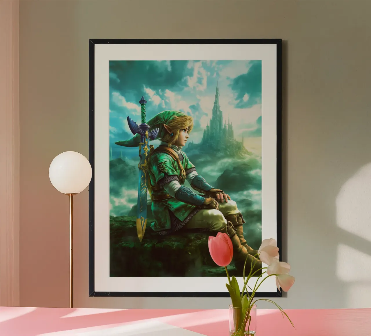 Link La leggenda di Zelda Videogioco poster con telaio in alluminio da Fleur de Lys