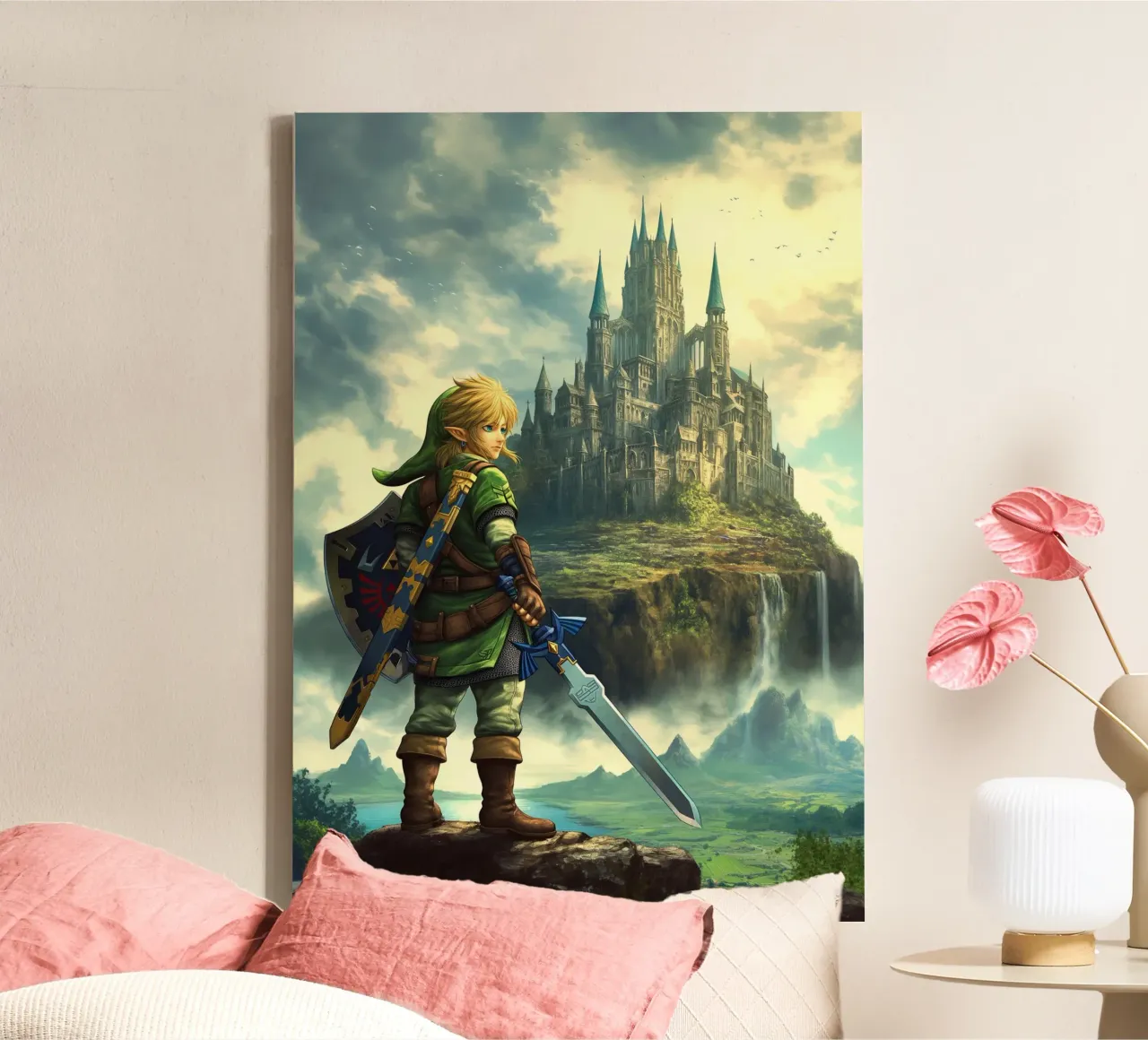 Link The Legend of Zelda Videospiel Leinwand mit Schattenfugenrahmen von Fleur de Lys