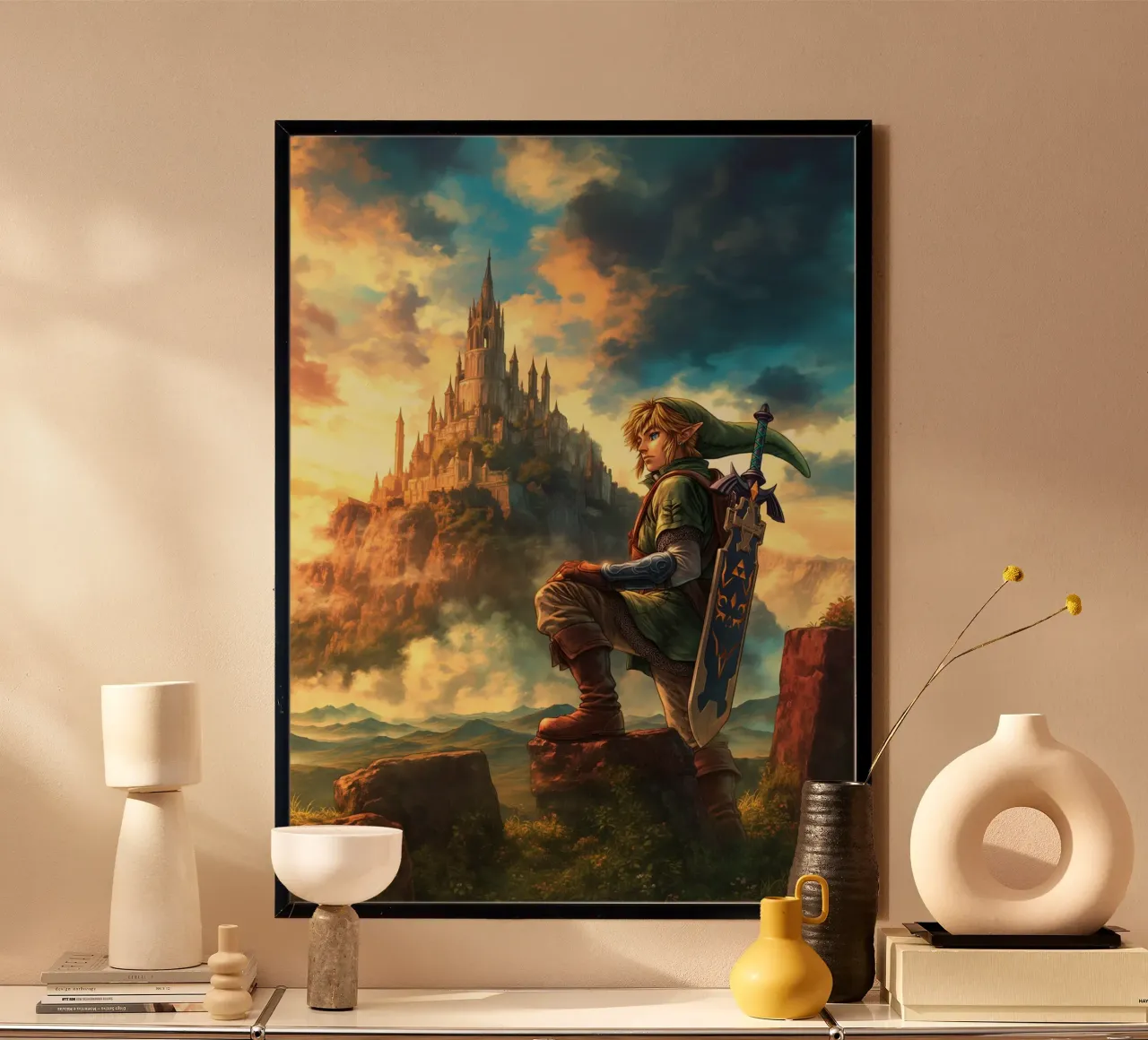 Link La leggenda di Zelda Videogioco poster con telaio in alluminio da Fleur de Lys