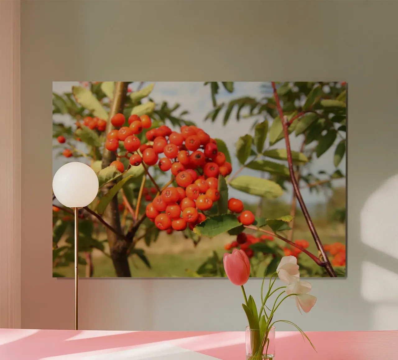 Bacche di sorbo poster con telaio in alluminio da eyes & tries