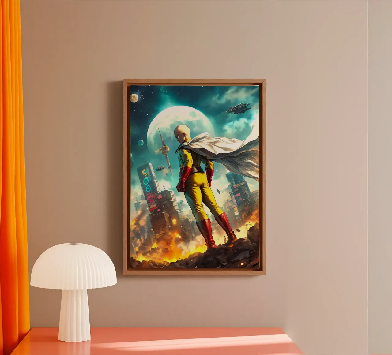 One Punch Man tela con Cornice a cassetta da Fleur de Lys
