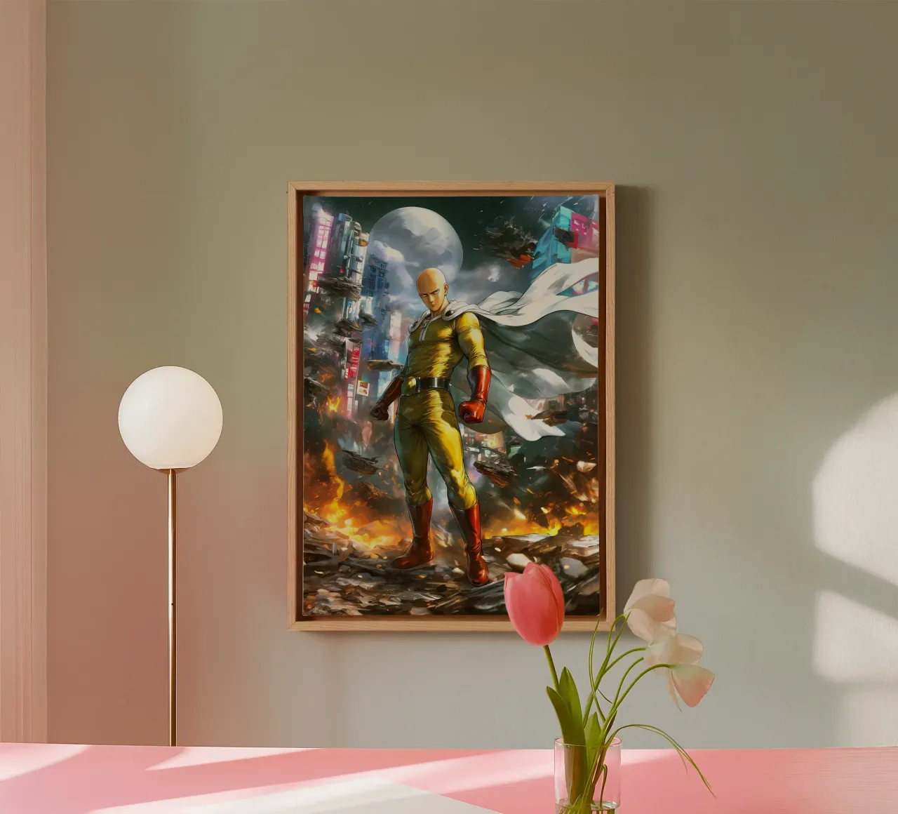 One Punch Man tela con Cornice a cassetta da Fleur de Lys