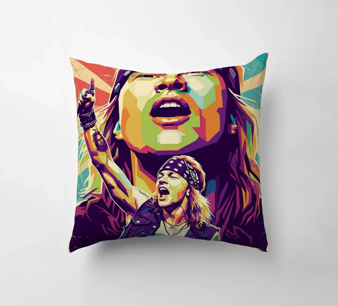 Ritratto pop art di Axl Rose cuscino da Hantamrata