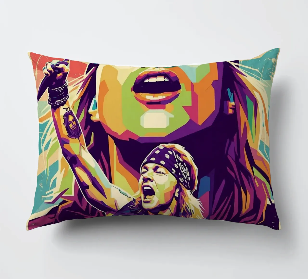 Ritratto pop art di Axl Rose cuscino da Hantamrata