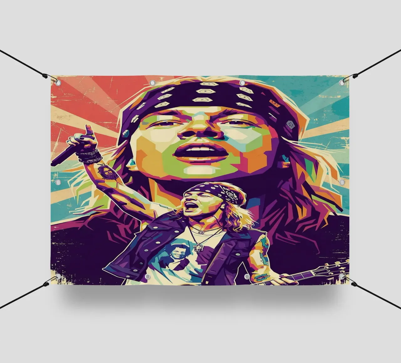 Ritratto pop art di Axl Rose telo in pvc da Hantamrata