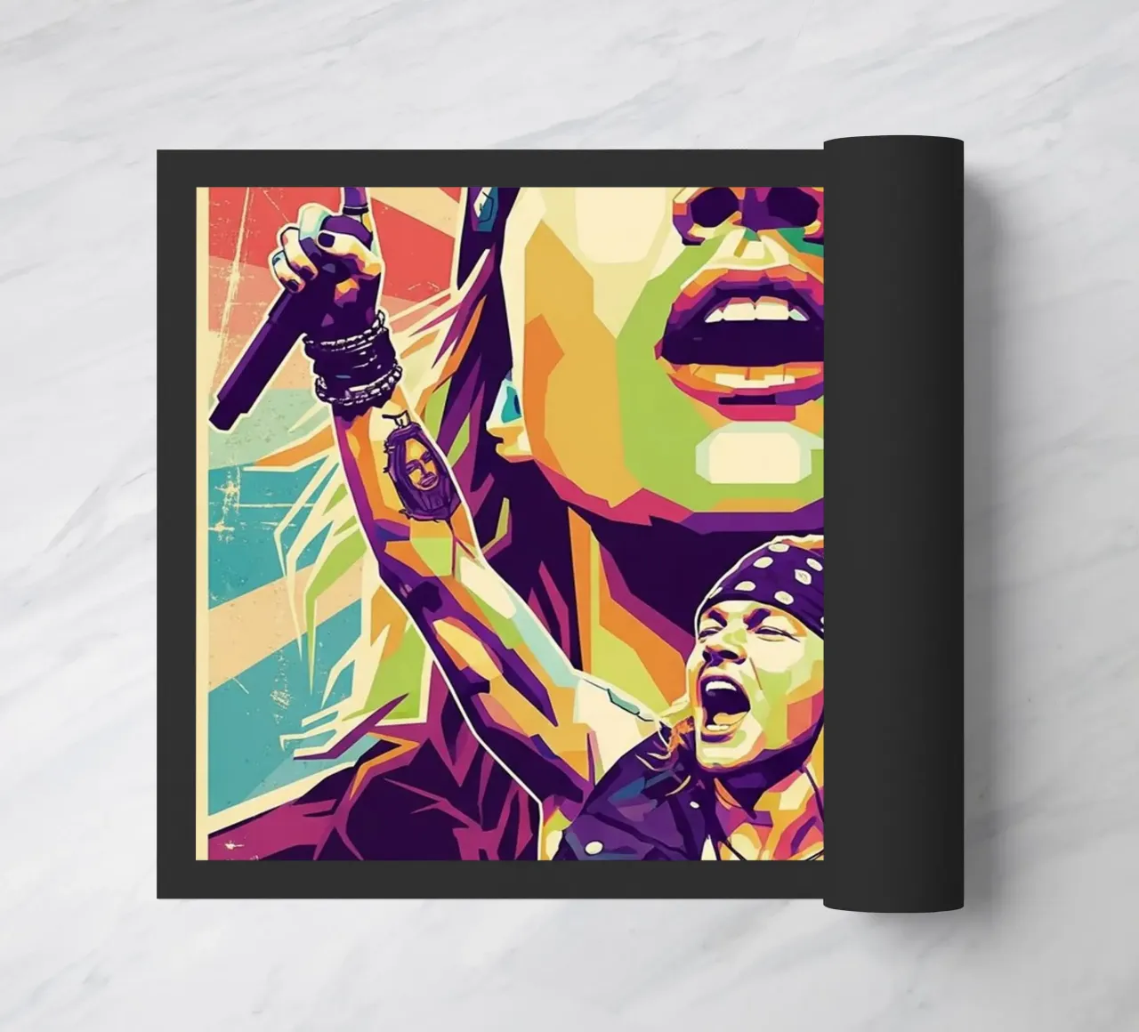 Ritratto pop art di Axl Rose zerbino da Hantamrata