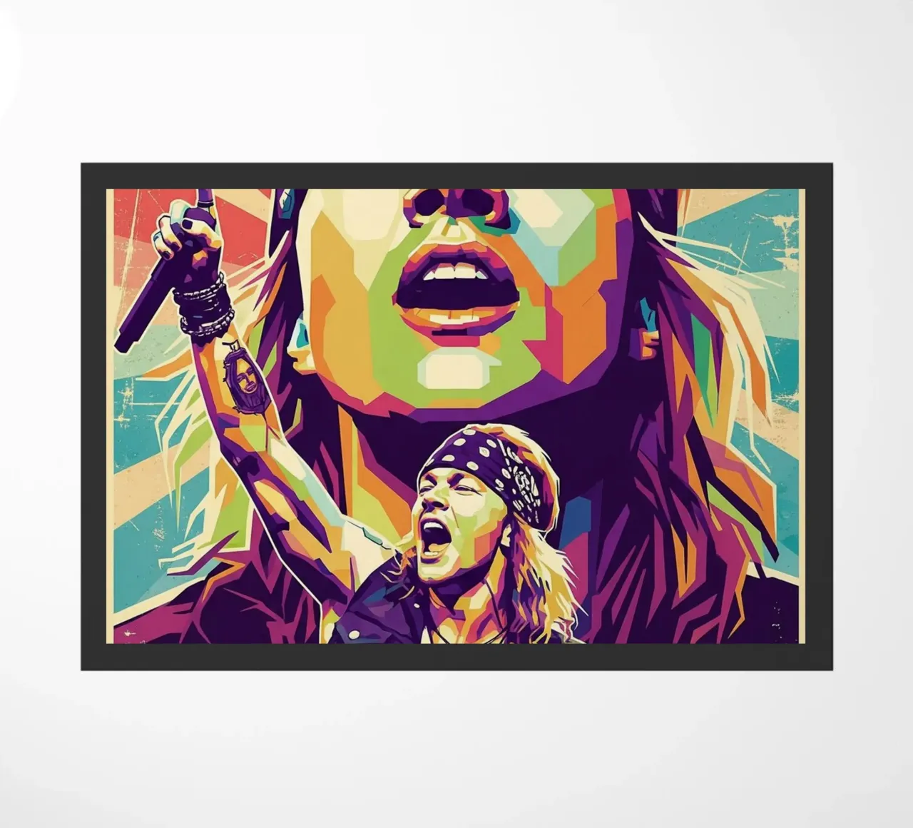 Ritratto pop art di Axl Rose zerbino da Hantamrata
