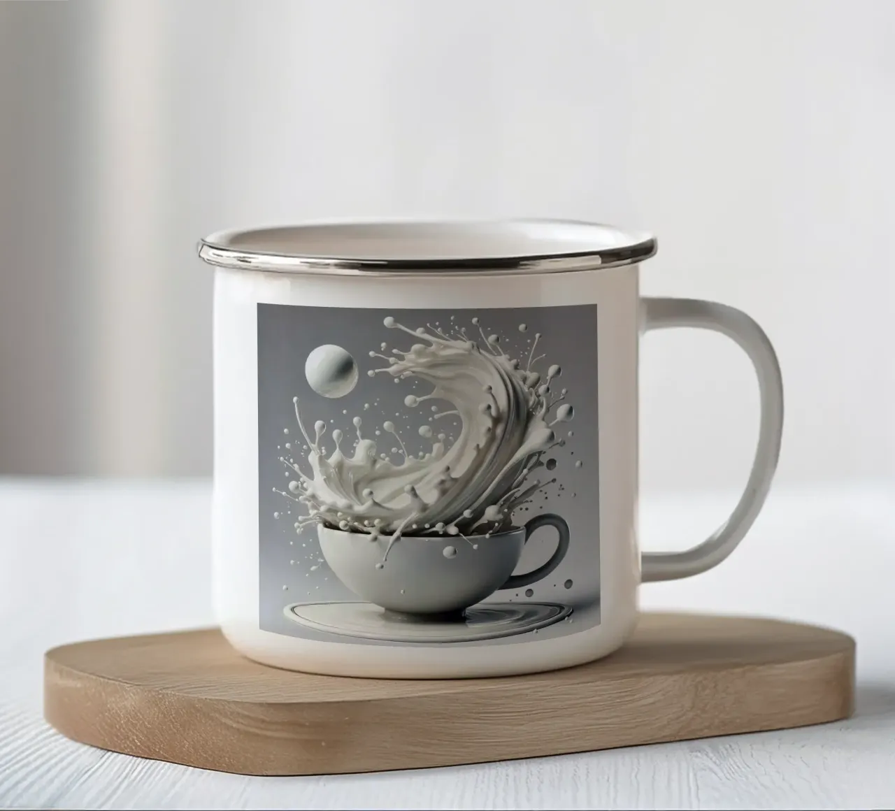Tazza con spruzzi di latte tazza in smalto da BenCoStyle
