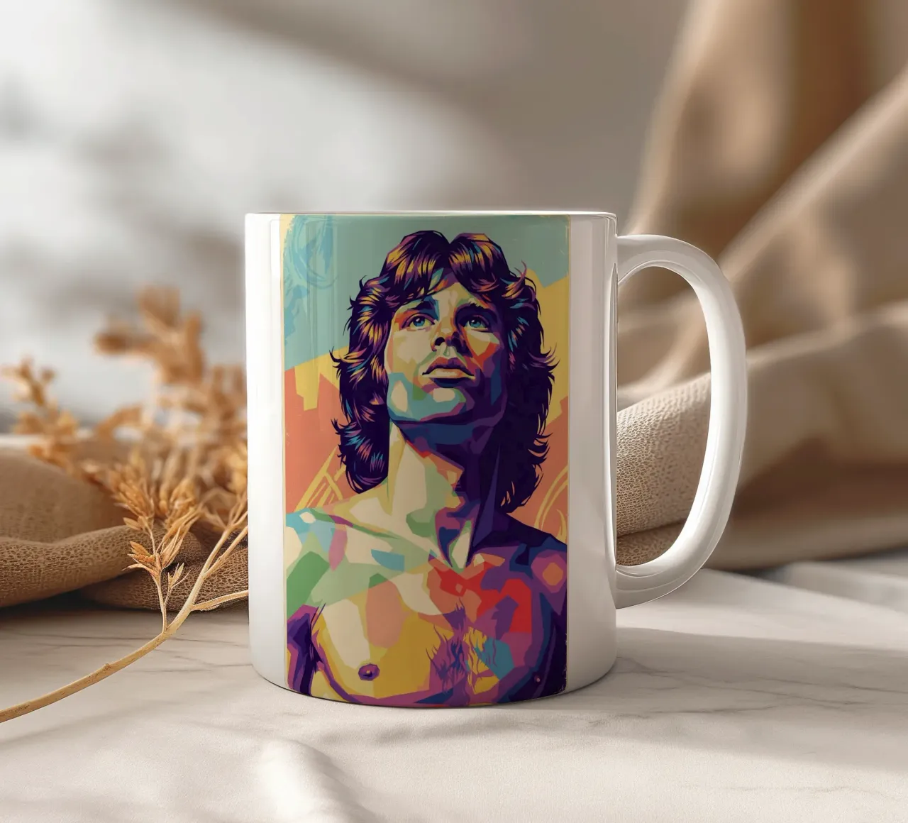 Jim Morrison WPAP kunststijl keramische mok van Hantamrata