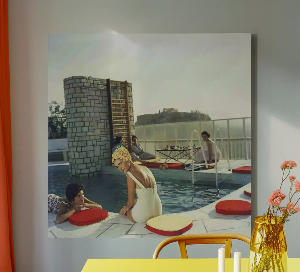 Slim Penthouse Pool canvas with Floater frame by Mr.Lorenzo