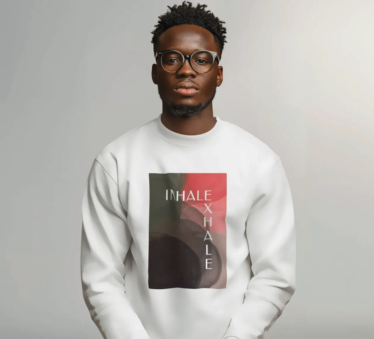INHALE EXHALE - Abstract Paint Circle Brushes Calm Sweatshirt von pierosvisuals