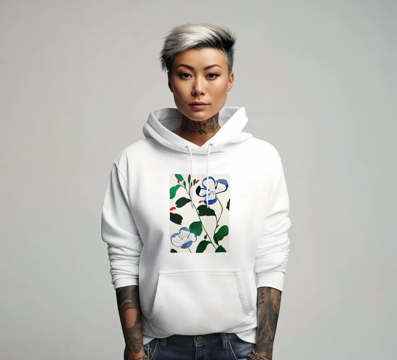 Steli in fiore felpa con cappuccio da ThingDesign